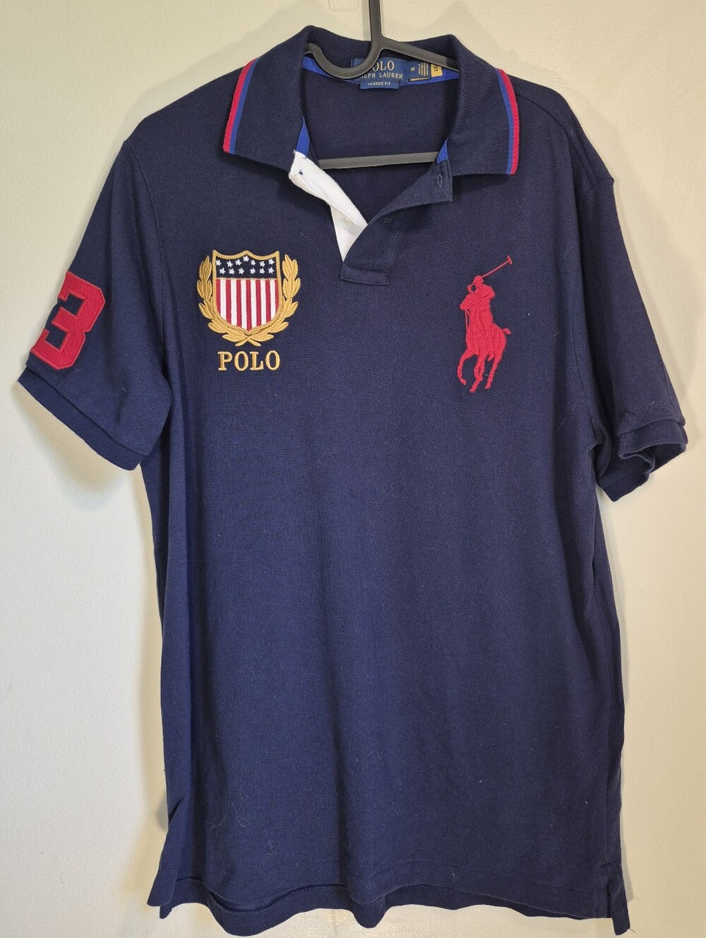 Polo Ralph Lauren Classic Fit Pony Shirt Navy Blue Business Casual Timeless Comy